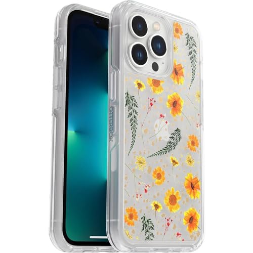 OtterBox Symmetry Series Clear Case for Apple iPhone 13 Pro - Polycarbonate, Wireless Charging Compatible, Non-Retail Packaging (Impressive Floral)