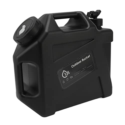 Acogedor 軽量コンパクトで持ち運び簡単 12L大容量飲料水保管容器バケツ キャンプ用水コンテナ - アウトドアや家庭用に最適 (黒)