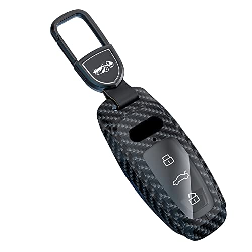 Coque Clé Voiture Audi En Daim Noir - Compatible A3 8Y, A6 C8, Q7, Q8, E-Tron 2020-2025 | 3 Boutons, Porte-clés Inclus