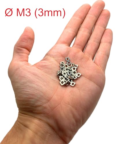 Vierkantmutter M3 Edelstahl | niedrige Form/Flachprofil aus Edelstahl A2-070 (V2A/304) DIN 562: 100 Stück ProRaje