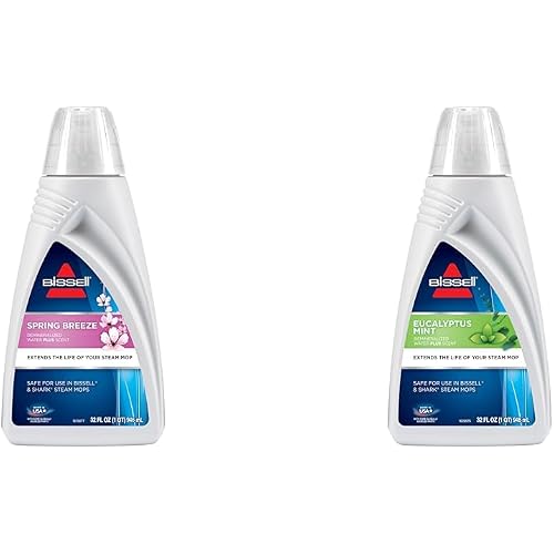 BISSELL EUCALYPTUS MINT DEMINERALIZED STEAM MOP WATER (32 ounces, 1392, WHITE) and Bissell Spring Breeze Demineralized Water (32 oz, 1394, White)