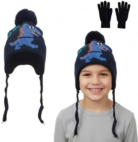 Kit Touca Infantil Inverno Gorro Forrado Quentinho + luva Preta