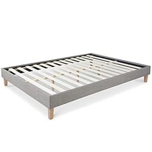 Homestyle4u 1981, Polsterbett 180×200 Grau, Futonbett Doppelbett Bettgestell mit Lattenrost