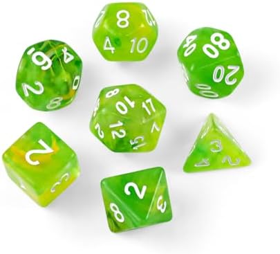 7 Polyedrische MTG Würfel Set, Polyeder Glitzer Würfel, D&D Dice Set | D4 D6 D8 D10 D12 D20 D% Würfelset für Dungeons & Dragons RPG MTG DND Tischkartenspiele