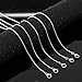Forise 10 Pcs Silver Stainless Steel Snake Chains Necklace with Lobster Clasp for Jewelry Making,1mm