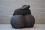 Hunde Urne grau als Hunde-Engelfigur auf Herz, Tierurne