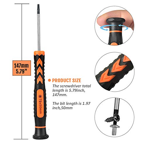 Torx Screwdriver Set,TEKPREM 8 in 1 Security Torx Screwdrivers with T3 T4 T5 T6 T7 T8 T9 T10 Torx Bit,Complete Torx Repair Kit for Mac Mini,iMac,Xbox Controller,PS3,PS4,Computer and Pocket Knife