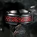 King Will 9mm Dragon Men Black Stainless Steel Red Carbon Fibre & Black Celtic Dragon Inlay Wedding Ring For Men And Women 9