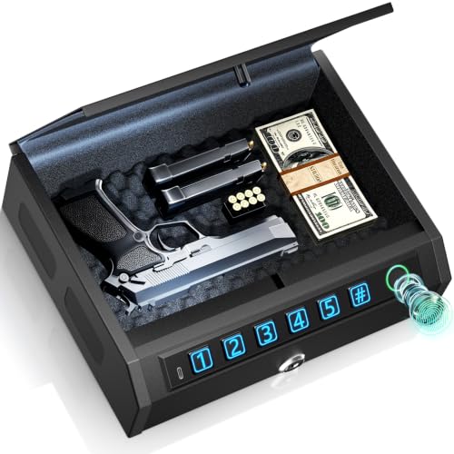 AIRMuch Biometric Gun Safe for Handgun, Fits 2 Handguns