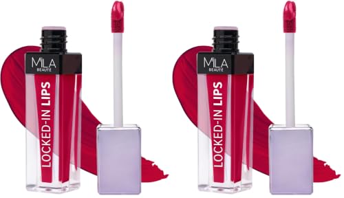 Image of MILA BEAUTE Locked In Lips Liquid Lipstick |12 Hour Transfer Proof Formula with Hyaluronic Acid | Highly Pigmented Lipsticks | Shade - (Pack of 2)