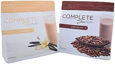 Juice Plus+ 2 x Complete Shake (One Vanilla + One Chocolate Shake) 562.5g Each + Free Spoon