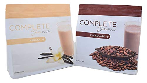 Juice Plus+ 2 x Complete Shake (One Vanilla + One Chocolate Shake) 562.5g Each + Free Spoon