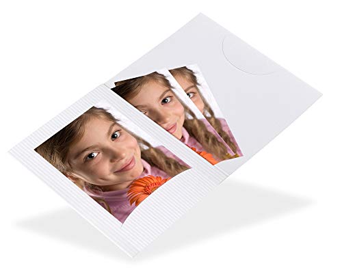 Marthiesens® 100 Stück Bewerbungsbildmappe mit Einsteckschlitz und Einer Fototasche für Bilder im Format bis 7 x 10 cm (ohne Passepartout) weiß Cover