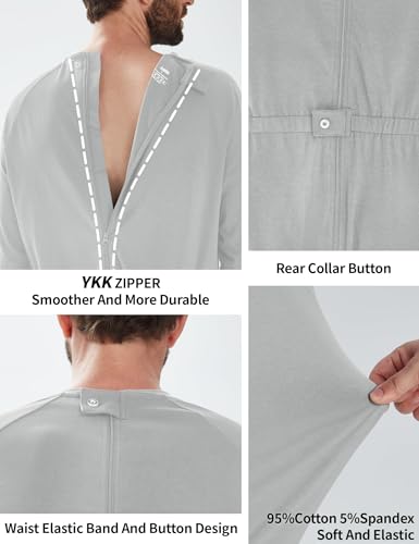 Adaptive Men's Security Back-Zip Jumpsuit - Easy Care Romper for Elderly & Limited Mobility 5