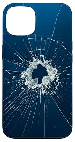 Fake Cracked Broken Design – Funny Theft Deterrent Blue Case for iPhone 13