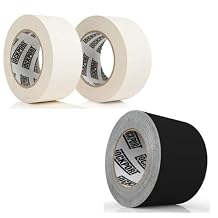 Lockport Gaffer Tape Bundle - White 2 Rolls 30 Yds x 2 Inches + Black 1 Rolls 45 Yds x 3 Inches - No Residue, Water Resistant, Non- Reflective, Easy Tear - Multipurpose