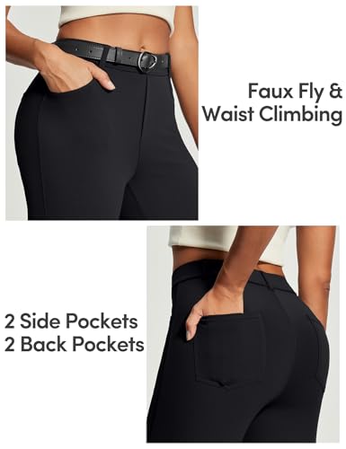 IUGA Womens Dress Pants Bootcut Business Casual Work Pants with Pockets Stretchy Slacks Pull On Trousers Office4