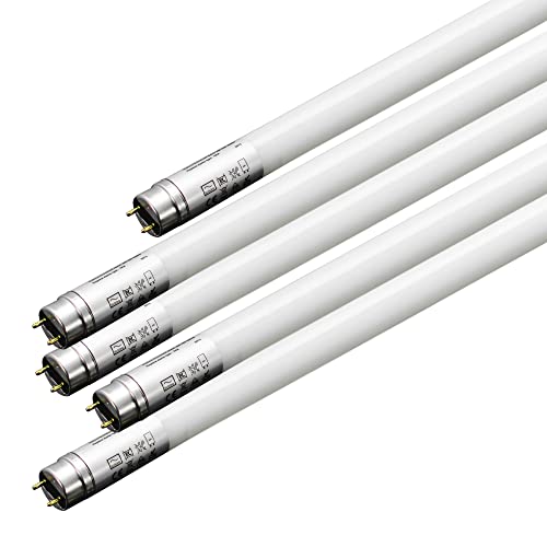 ELG Leuchten 5 LED Röhren 24 Watt 6500K Leuchtmittel Lampe T8 Röhre 150cm Länge mit G13-Sockel Tageslicht 166lm/W Energieeffizient Sehr Hell Sparset inkl. Starter Echtglas Cover