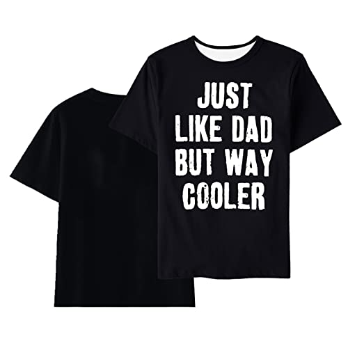 Father's Day Letter Printing T Shirt for Kids Unisex Crewneck Cotton Comfy Soft Loose Casual Top Family Matching Cat and4