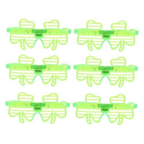 COLLBATH Festive Patricks Day Shamrock Glasses Flashing Led Lights Party Favors for Irish Decor