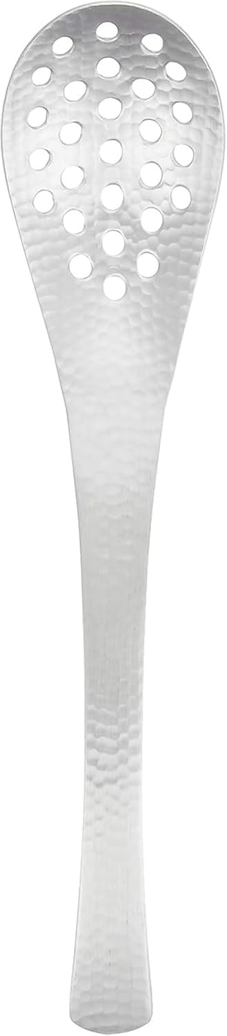 Nichinichi Tool S-24 Hammered Perforated Forenge Spoon, Stainless Steel, Made in Japan, Dishwasher Safe