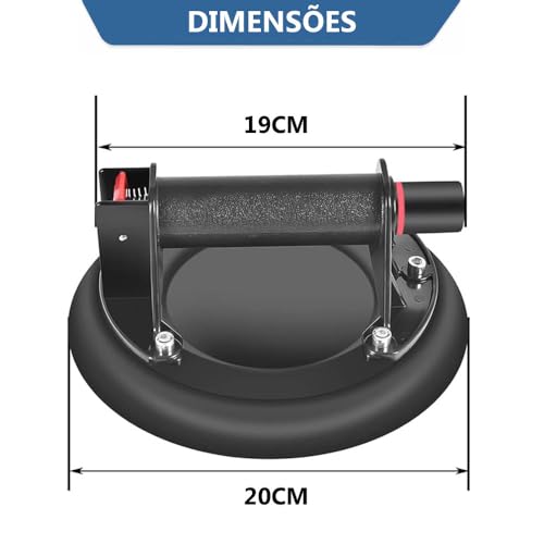 Ventosa Sucção Forte 200kg Piso Porcelanato Vidro Mármore Móveis Profissional