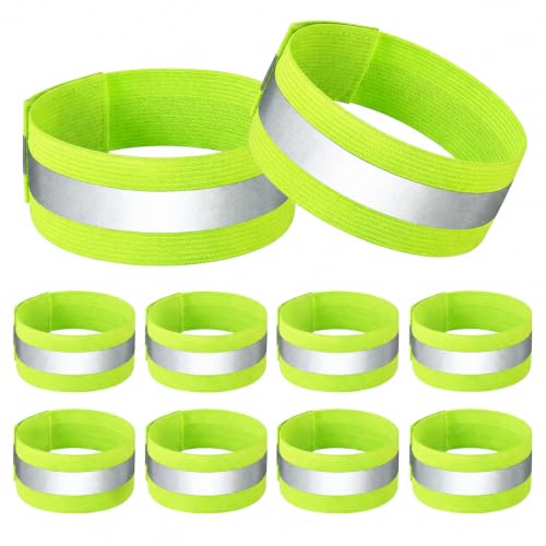 Image of Jeffdad 10 PCS Reflective Arm Bands, High Visibility Reflective Armbands