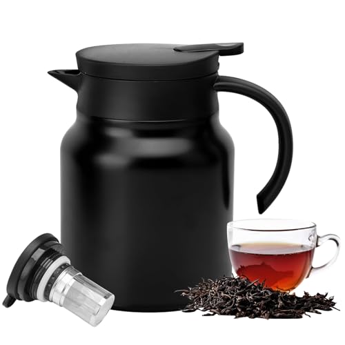 ThéIère Isotherme avec Infuseur Théière Isotherme 1L pour Café Thé Lait pour Maison Bureau Camping