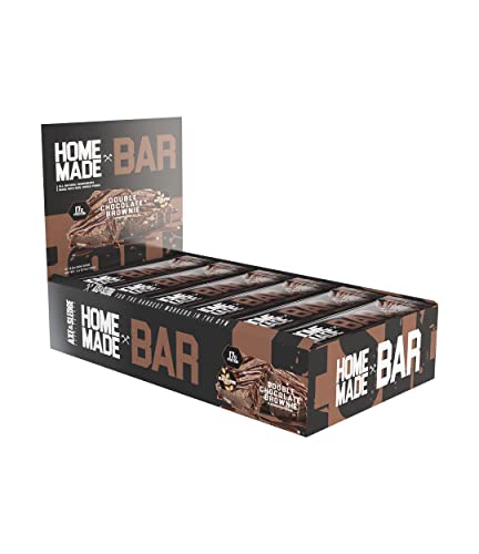 Axe & Sledge Supplements Home Made Bar Whole-Food-Based All-Natural Protein Bar, Gluten Free, Naturally Flavored & Sweetened, 12 Bars (Double Chocolate Brownie)