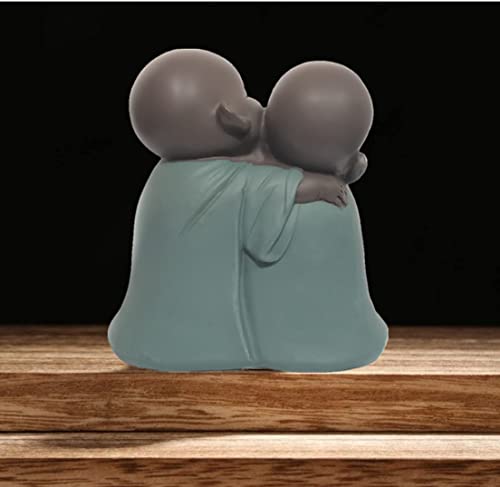 Fjxqtcxd Laughing Buddha Statue,Siamese Buddha Sculptures Hand-Carved Buddha Statue Resin Cute Small Monk Figurine For Home Office Car Decors Gift Crafts #TOP4