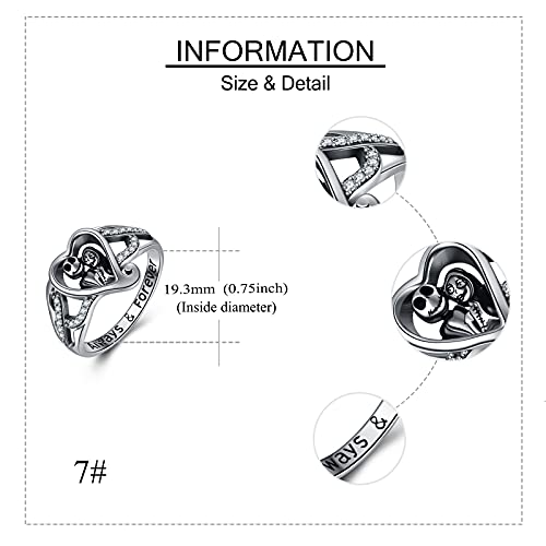 Onefinity Jack And Sally Ring Sterling Sliver Nightmare Gifts Jack Nightmare Jewelry Skull Jewelry Birthday Christmas Gifts For Women Girlfriend Couple (6) #TOP3