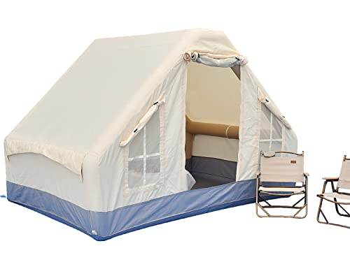 Inflatable Camping Tent With Pump, Waterproof Family Large Tents 2/4 People Tents For Camping, Easy Setup Inflatable Night Party Glamping Tent Oxford Air Tent Easy Setup Tents With Mosquito Screen #TOP9