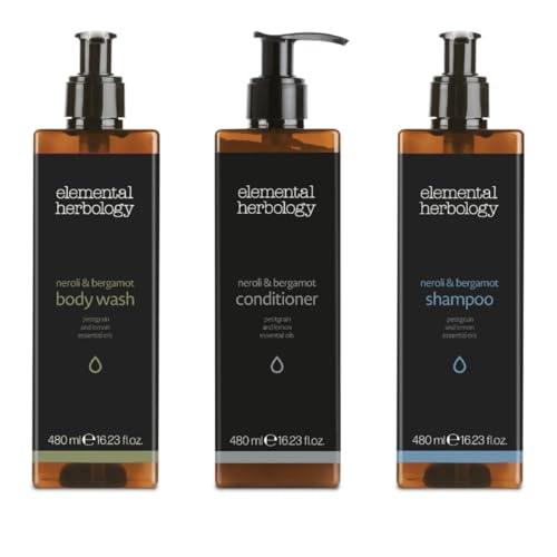 Image of Herbology Neroli & Bergamot Shampoo, Conditioner & Body Wash 3 x 480ml Bottles