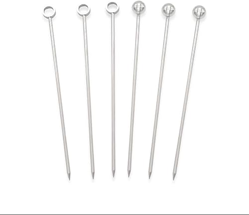 Miniatura 3 de 10 púas de cóctel de acero inoxidable, palillos de martini de metal, palillos de frutas, palillos de dientes de oliva, brochetas para fiestas,