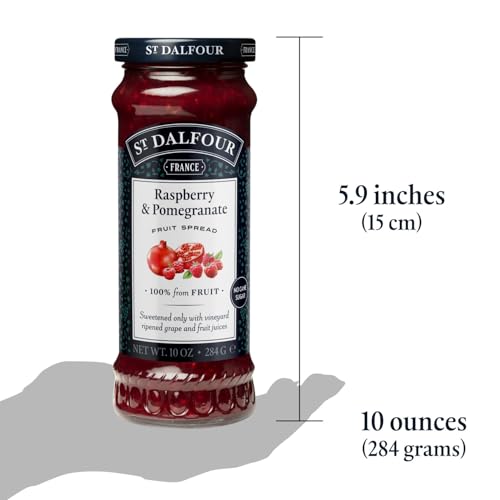 St. Dalfour Raspberry & Pomegranate Fruit Spread - 10oz - 100% from Fruit, No Artificial Ingredients, Non-GMO, No Cane Sugars, All Natural