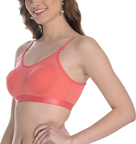 Image of FIMS - Fashion is my style Women Cotton Sports Bra for Gym, Yoga, Running Bra for Girls, Racer Back, Full Coverage, Multicolor, Cup B, See Main Image to Check How Many Bra You Will Get