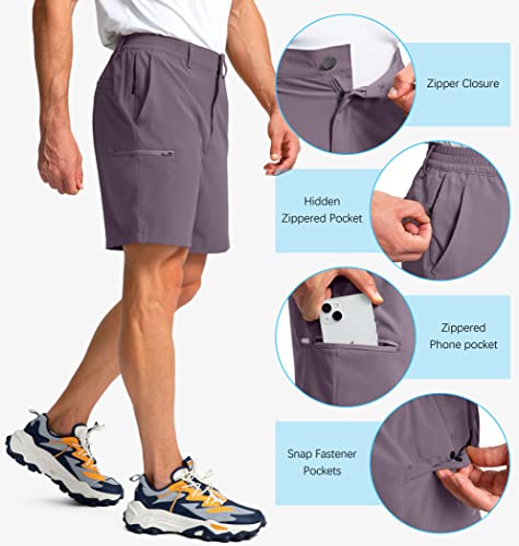 Image of Pinkbomb Men's Golf Shorts with 6 Pockets Stretch Quick Dry Hiking Work Dress Shorts for Men