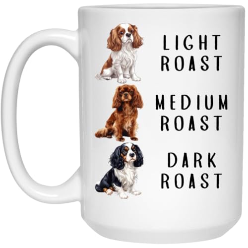 Cavalier King Charles Spaniel Coffee Mug - Funny Dogs Mom Gift - Spaniel Lover Gift Morning Coffee Mug - Dog Lover Cup - Dog Owner Present Cup - Roast Mugs Desk Decor Pet Parent 15oz -  HKDesignGift, MUG-PTUHOR528H-15oz