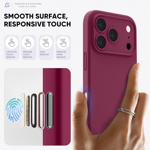 GOODVISH 4 W 1 Magnetyczne etui na iPhone 17 Pro Max, pasuje do Magsafe, z [2X HD ochroną ekranu + przyciskiem przechwytywania sterowania aparatem], etui z płynnego silikonu z pełną ochroną obiektywu