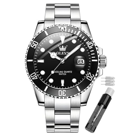 OLEVS Reloj para Hombre, Resistente al Agua, Esfera Azul, Reloj de Pulsera de Lujo de Acero Inoxidable de Dos Tonos con Fecha de día, Reloj de Cuarzo clásico Deportivo clásico de Moda