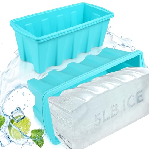 Ice Block Mold for Ice Bath - Extra Large Ice Block Mold,2-Pack Ice Bath Ice Mold, 10lb Ice Block,Ice Maker for Cold Plunge or Coolers, Reusable Steel Reinforced Silicone Molds, Cold Plunge Ice Mold