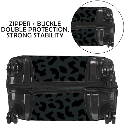 BHAHB Luggage Suitcase Cover Protector Luggage Elastic Washable Baggage Covers Cute Aesthetic for Unisex Women Girls Travel Trip M(22-25 inch)-Black Leopard Cheetah by BHAHB - Used condition - Image 2