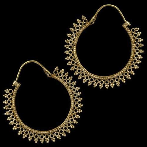Large Bohemian Gypsy Tribal Ethnic Indian Hoop Drop Dangle Earrings Retro Statement Earrings For Women Vintage Earring Brass Hoop Earrings Indian Jewelry #TOP2