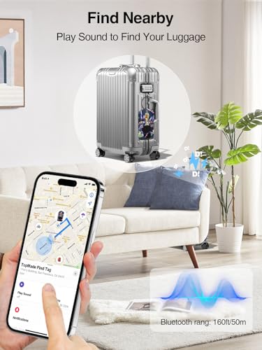 Image of TopMade Luggage Tags, Works with Apple Find My, Smart Suitcase Tag Tracker