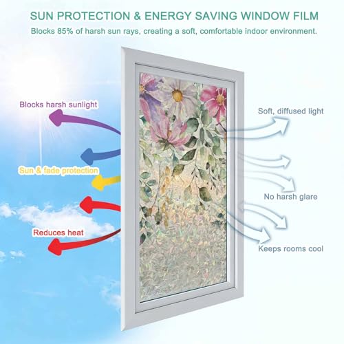 Película decorativa para ventana con hojas de eucalipto 23.6x59 miniatura 6
