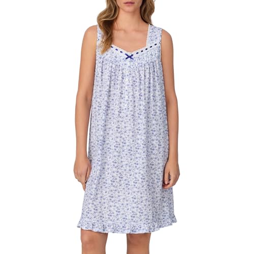Image of Eileen West Sleepwear & Loungewear for Women - Jersey Knit Collection - 100% Cotton Sleeveless Lightweight Short Nightgown