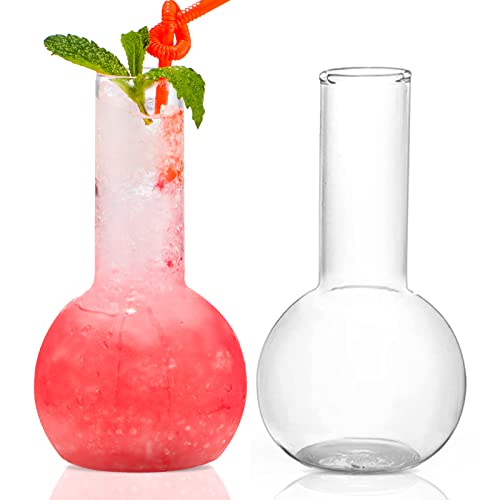 Useekril Creative Tube Cocktail Glass Set Of 2-14Oz Distilling Flask Clear Glass For Martini Cocktail Tequila Margarita For Gift, Party, Or Home Bar #TOP9