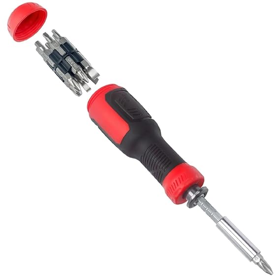 Serplex 13 in 1 Multi Screwdriver Tool Set Retractable Screwdriver 13pcs Chrome Vanadium Steel Bits with Bit Storage Design Portable Multi Screwdriver Household Tool Garage Tools