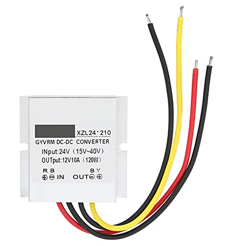 DC DC Voltage Reducer 24V to 12V 10A 120W | IP67 Sealed Converter for Cars/Cameras/LED Lights | Overcurrent & Short Circuit Safeguarding, 96% Efficiency
