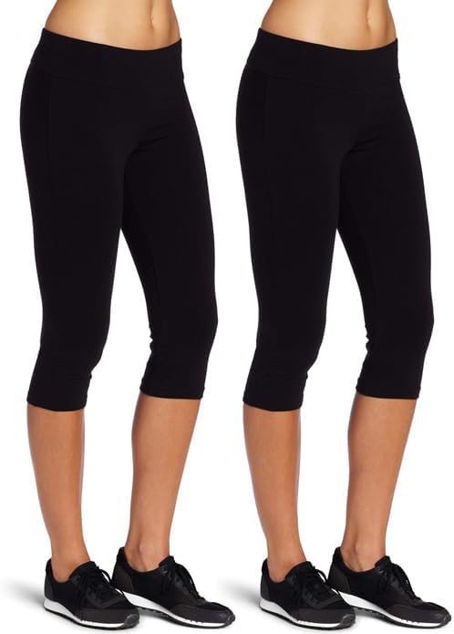 SpaldingWomens Capri Leggings - High Waist Running Workout Athletic Yoga Pants - Non See Through Slim Fit and Plus Size S-3X